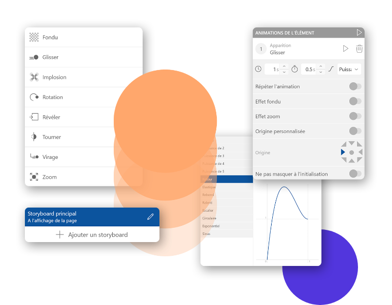 De nombreuses options de personnalisation de vos animations