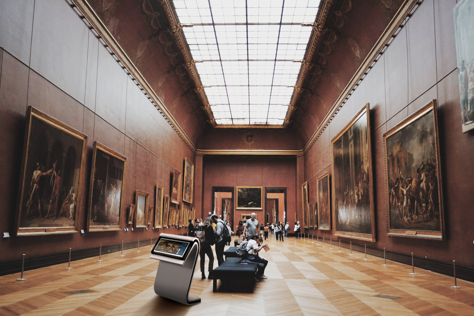 An interactive kiosk in a museum