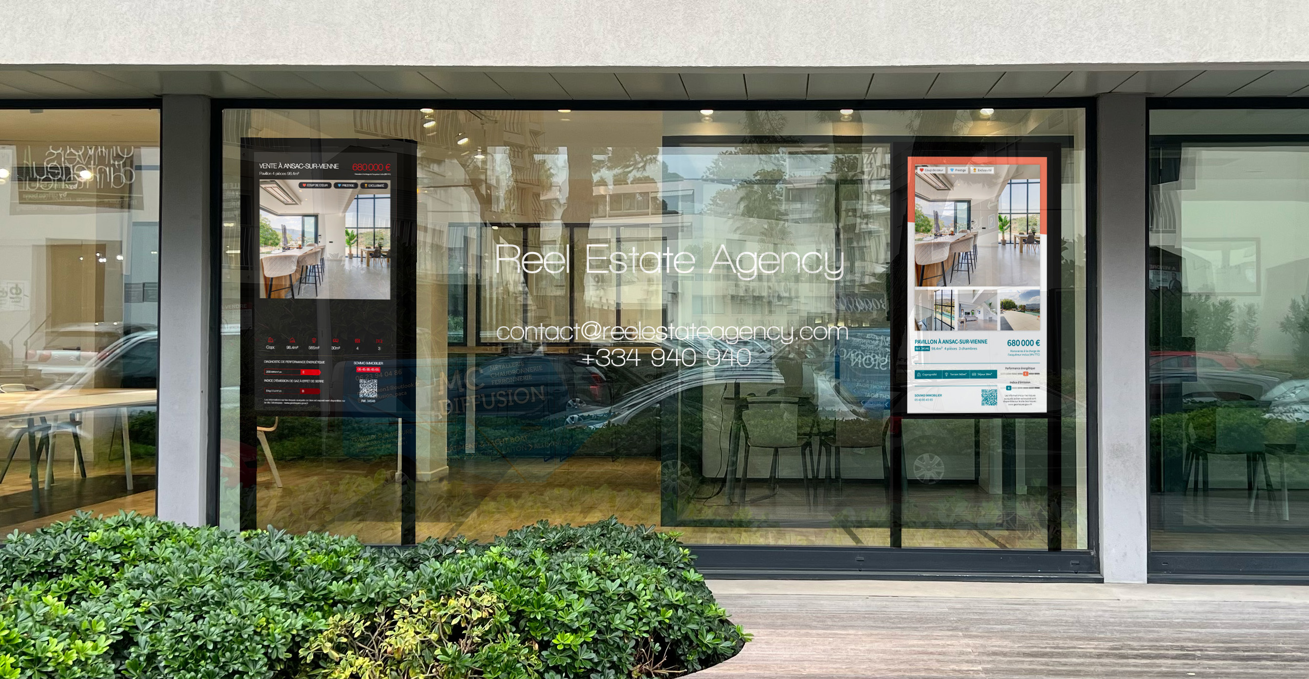 Real estate window display