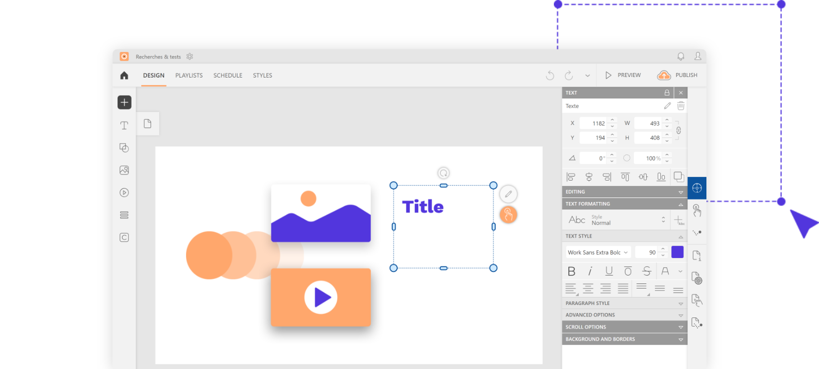 Aperçu de l'interface du logiciel Touchify Studio